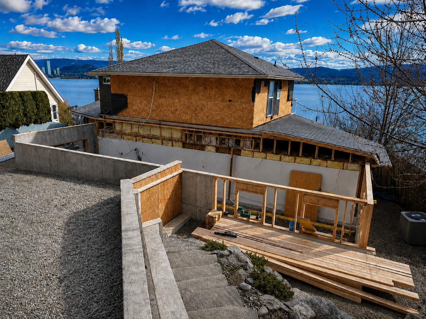 Lakeside home mid-renovation by Align West Homes