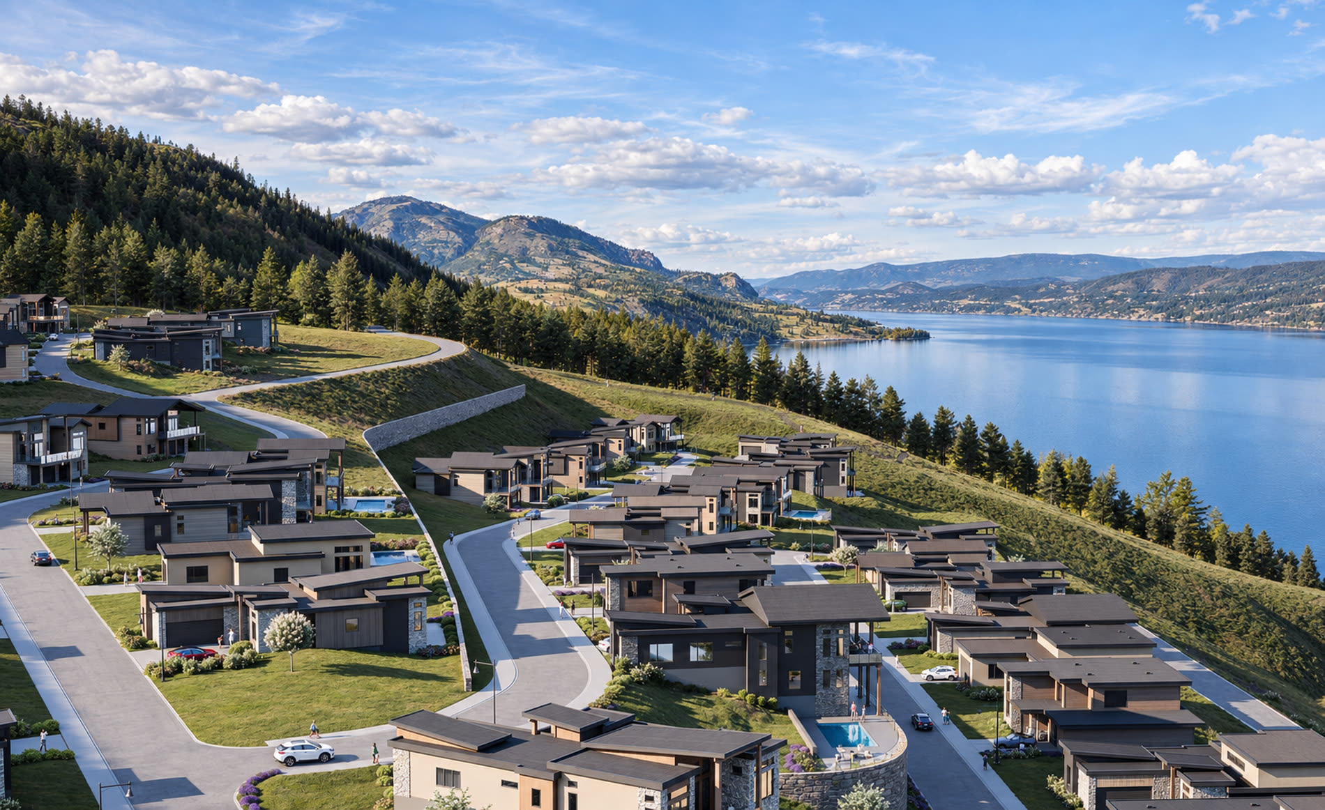 Rosevale Estates homesites above Okanagan Lake, West Kelowna